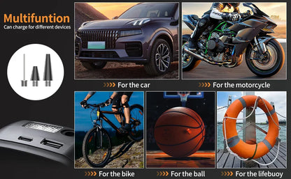 Portable Electric Air Compressor Pump for Car, Bike & Motorcycle Tires