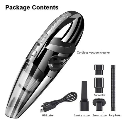 Portable Car Wireless Vacuum Cleaner - Powerful Suction - Rechargeable