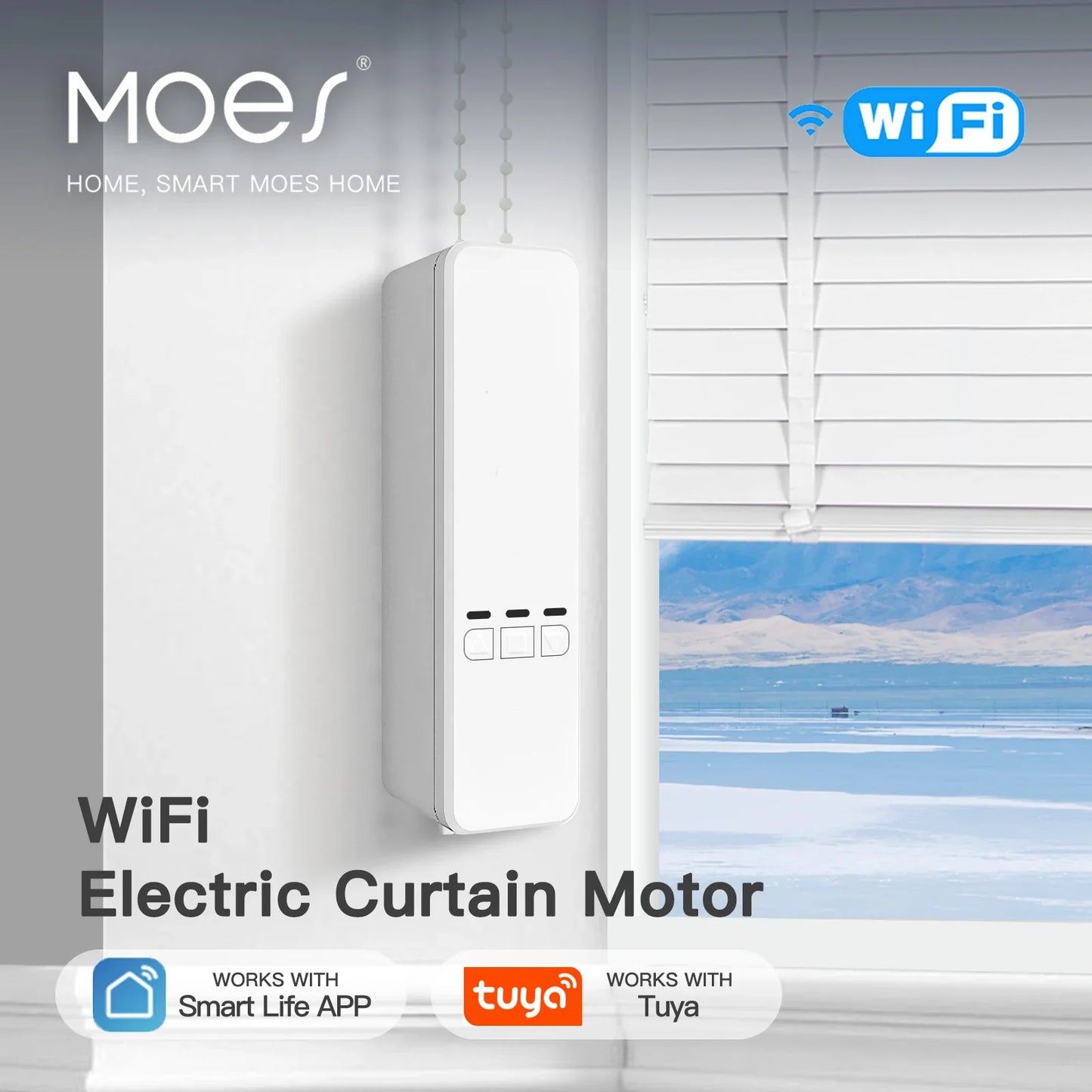 MOES Tuya WiFi Smart Motor Roller Blind Shade Kit Remote